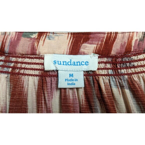 Women's SUNDANCE Viscose Boho Embroidered V-Neck Puff Sleeve Top/Blouse M - Picture 9 of 10